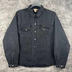 Vintage Woolrich Denim Shirt Women's M Button Up
